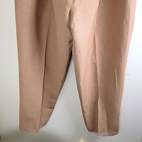 Giorgio Sant' Angelo Women's Linen Blend Trouser Tapered color Tan Plus size 22 - Picture 3 of 8